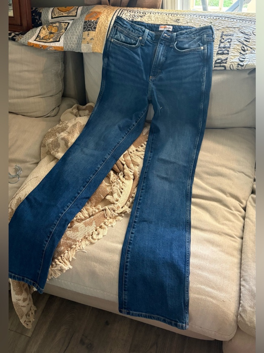 Wrangler x Hot wheels Women's Dark Blue Flared Jeans